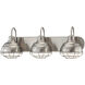 Neo-Industrial 3 Light 24.5 inch Satin Nickel Vanity Light Wall Light